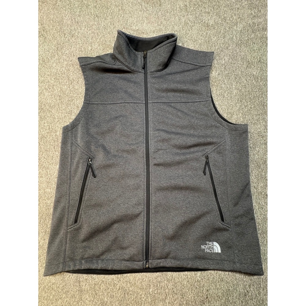 The North Face Mens Gray Softshell Fleece Lined Full Zip Vest XL Governor's Cup